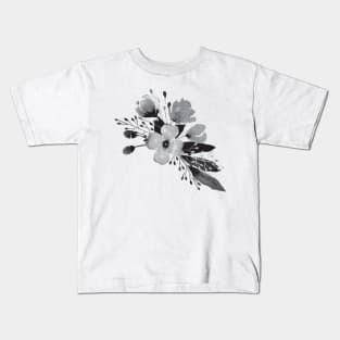 Romantic Floral 1 - BW1 - Full Size Image Kids T-Shirt